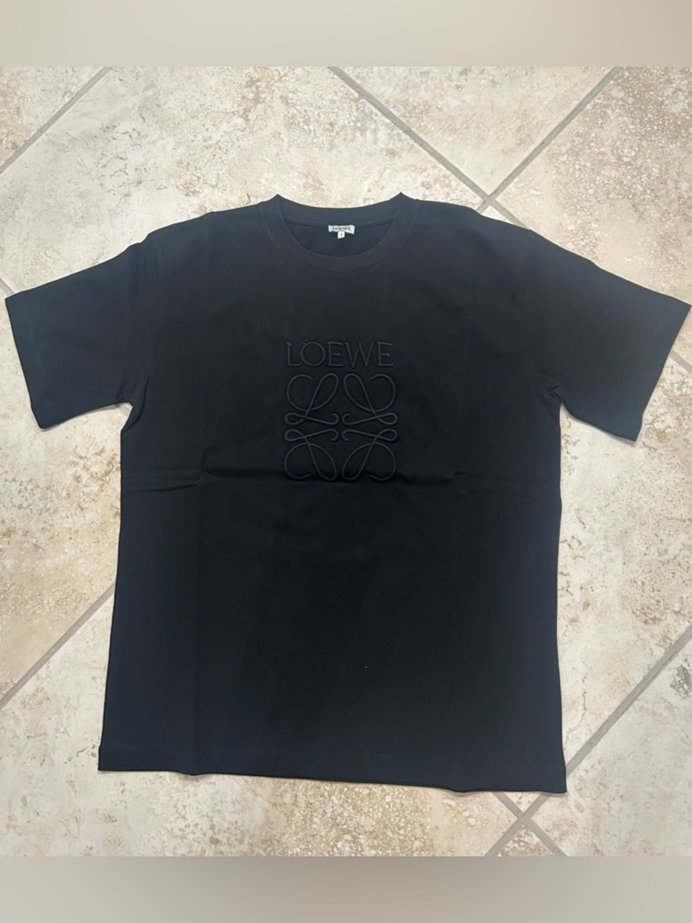 Loewe Anagram Embroidered Logo T-Shirt Black Size S